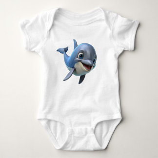 Smile Dolphin   Baby Bodysuit