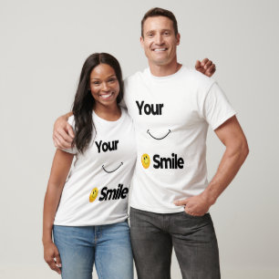 Smile Emoji T-Shirt – Cute White Smile Positivity 