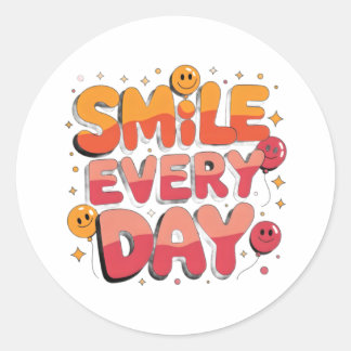 Smile Every Day - Positive Vibes Classic Round Sticker
