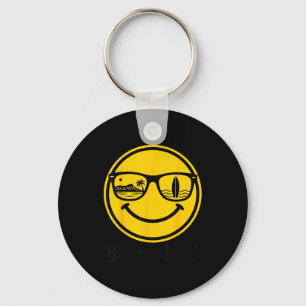 Smile face beach life surf hawaii ocean vacation key ring