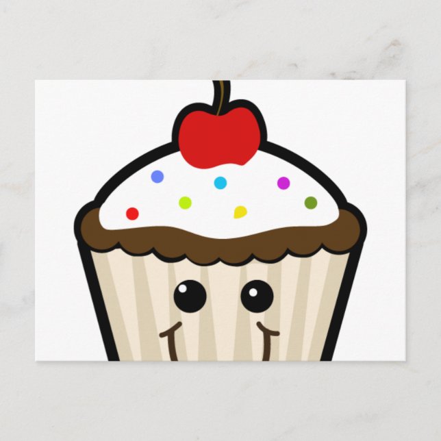 Smile Face Cupcake Postcard (Front)