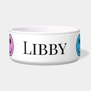 Smile Face Designed Dog Food Bowl - HAMbWG