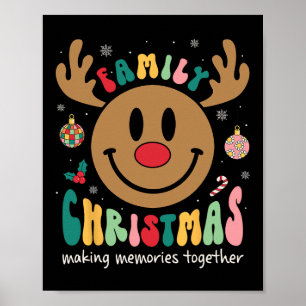 Smile Face Family Christmas 2023 Xmas Crew Reindee Poster