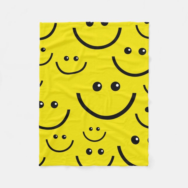 Smile Face - Happy Face Fleece Blanket (Front)