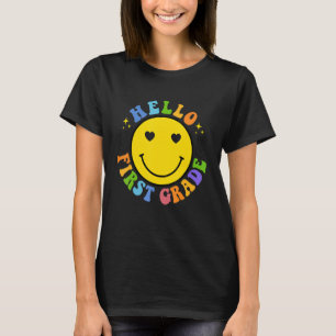 Smile Face Hello First Grade Happy First School Da T-Shirt