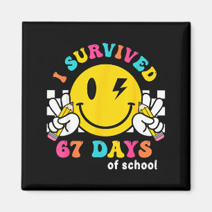 Smile Face I Survived 67 Days Of School Magnet