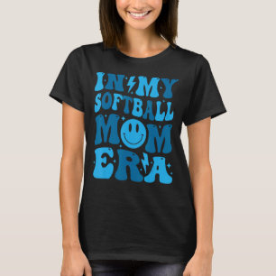 Smile Face In My Softball Mum Era Groovy Mum Of Bo T-Shirt