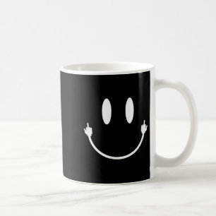 Smile Face Middle Finger Hand Funny Sarcasm Meme S Coffee Mug