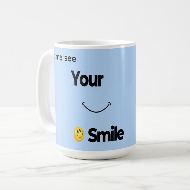 Smile Face Mug – Cute Positivity Coffee & Tea Cup (Front Left)