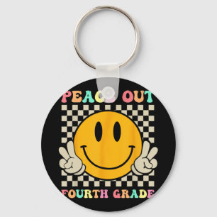 Smile Face Peace Out Fourth 4th Grade Cl Of 2023 Key Ring