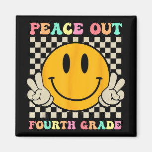 Smile Face Peace Out Fourth 4th Grade Cl Of 2023 Magnet