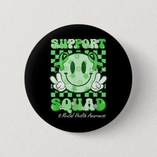 Smile Face Ribbon Support Squad Mental Health Awar 6 Cm Round Badge