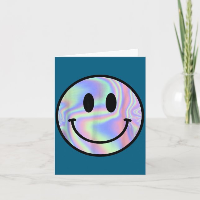 Smile Face Shirt Happy Smiling Face Rave Edm Music Card (Front)