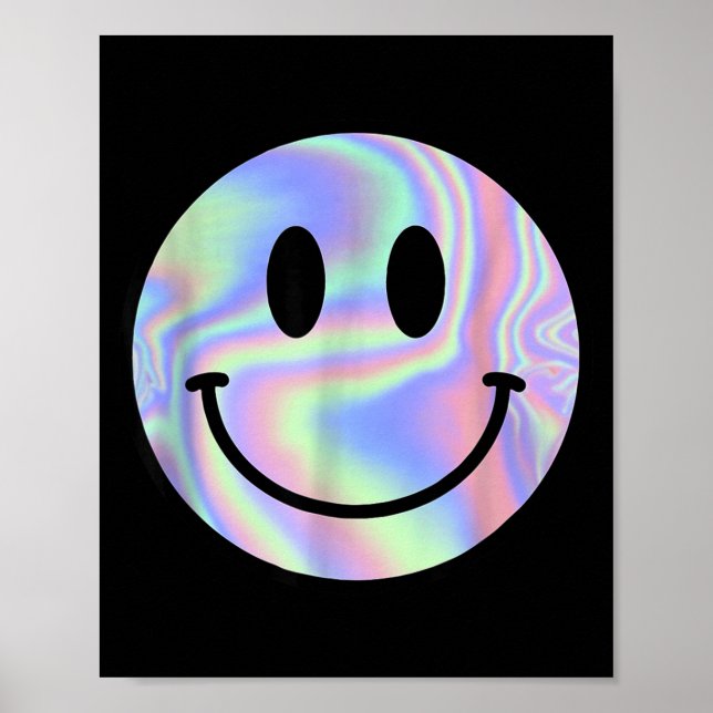Smile Face Shirt Happy Smiling Face Rave Edm Music Poster (Front)