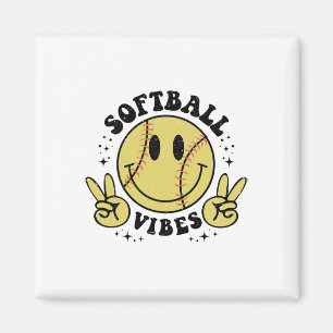 Smile Face Softll Vibes, Game Day Softll Life Mom  Magnet