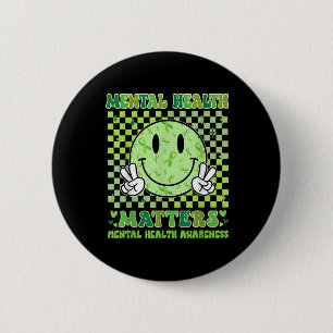 Smile Face Support Squad Mental Health Awareness S 6 Cm Round Badge