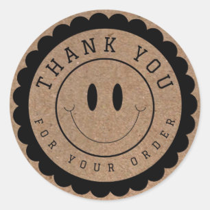 Smile Face Thank You Craft Circle Classic Round Sticker