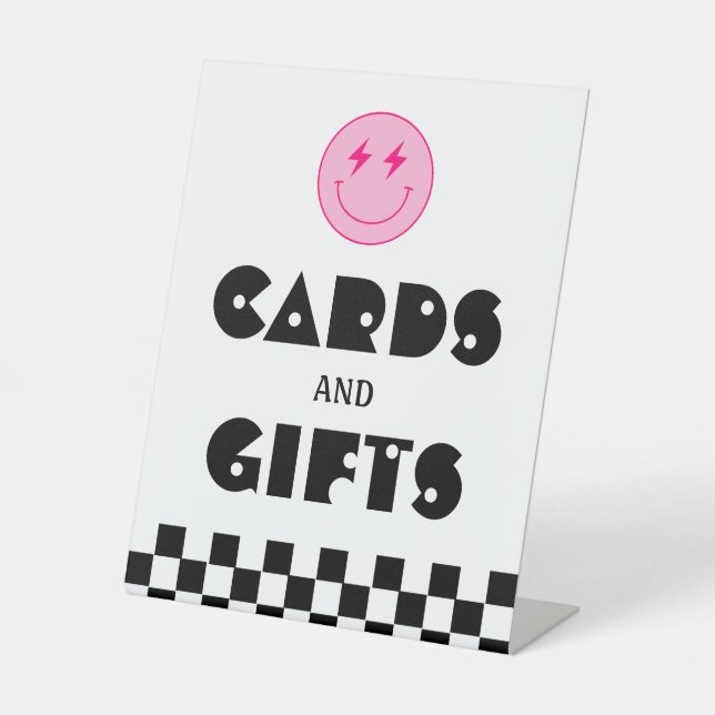 Smile Face Two Cool Birthday Cards and Gifts Pedestal Sign (Front)