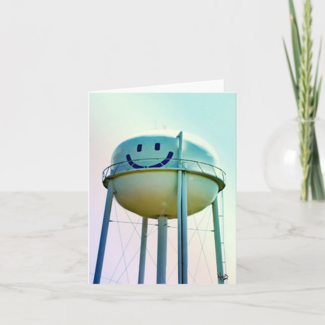Smile Face Water Tower, Elroy, TX Card (Front)