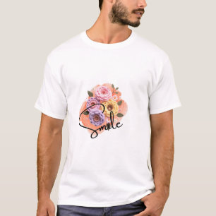 Smile Floral Crochet Flowers Art T-Shirt