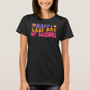 Smile Flower Happy Last Day Of School Teacher Stud T-Shirt