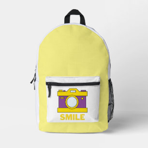 smile for free photo printed backpack