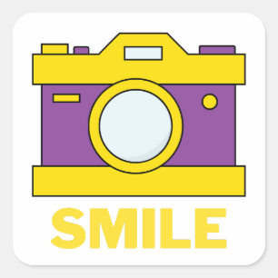 smile for free photo square sticker