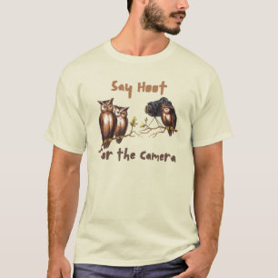 Smile for the Owl Camera! Whimsical T-Shirt