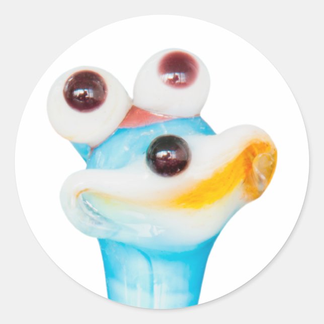SMILE GLASS SNAIL CLASSIC ROUND STICKER (Front)