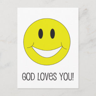 Smile God Loves You Postcard Christian Encouraging