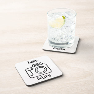 Smile Gotcha on a Coaster