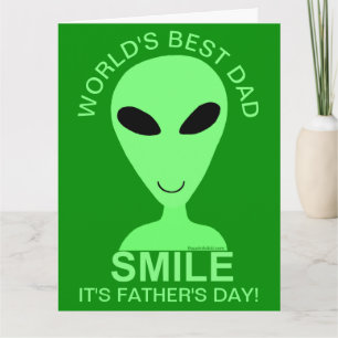 Smile Happy Alien LGM Geek Humour Fun Fathers Day Card