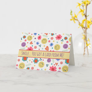 Smile Happy Cute Fun Inspirivity Hearts Flowers Card