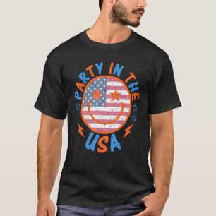 Smile Happy Face Party In The USA American Flag 4t T-Shirt
