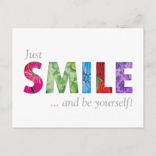 Smile Happy Quote 02 - Be YourSelf Postcard