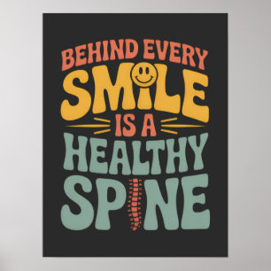 Smile Healthy Spine Chiropractor Quote Design Poster