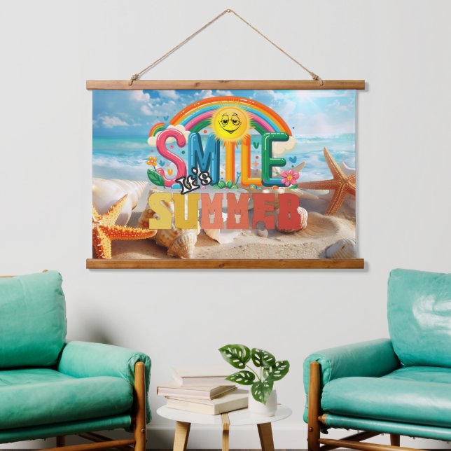 Smile Hello Summer Time Hanging Tapestry (Living Room)