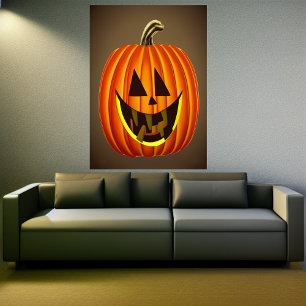 Smile I am a happy pumpkin AI Art Poster