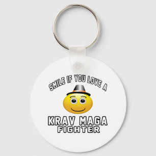 Smile if you love Krav Maga Fighter Key Ring