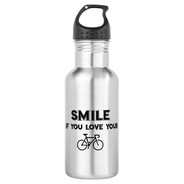 Smile If You Love Your Bike 532 Ml Water Bottle (Front)