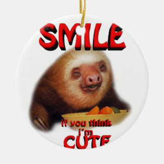 smile if you think i'm cute. ceramic tree decoration