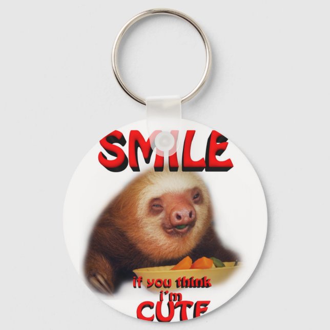 smile if you think i'm cute. key ring (Front)