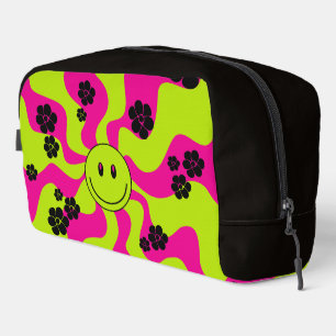Smile in Lime Green, Hot Pink and Black Dopp Kit