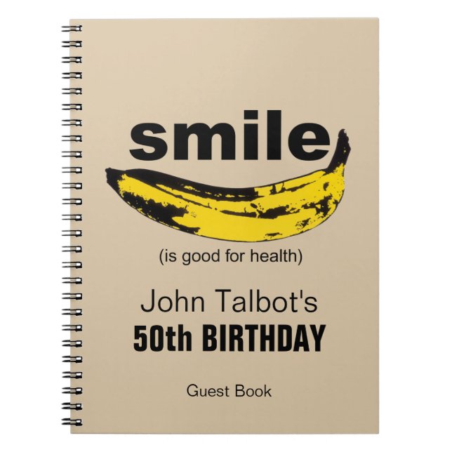 Smile is good for Health 50th Birthday Guest Book (Front)