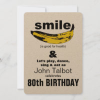 Smile is good for Health 80th Birthday Party Inv