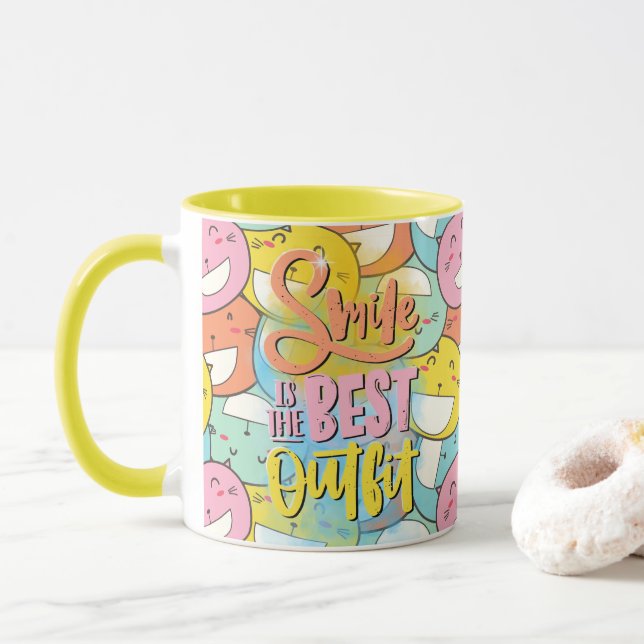 Smile is the best outfit! Motivational Mug (With Donut)