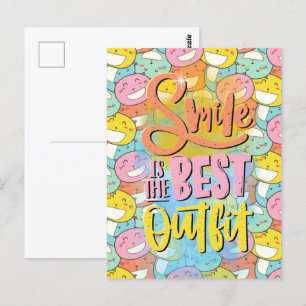 Smile is the best outfit! Motivational Postcard
