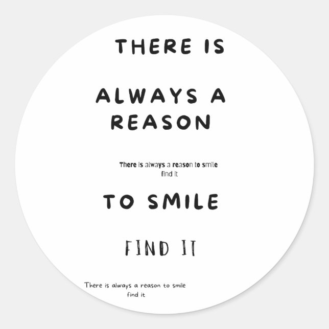 smile is the key classic round sticker (Front)