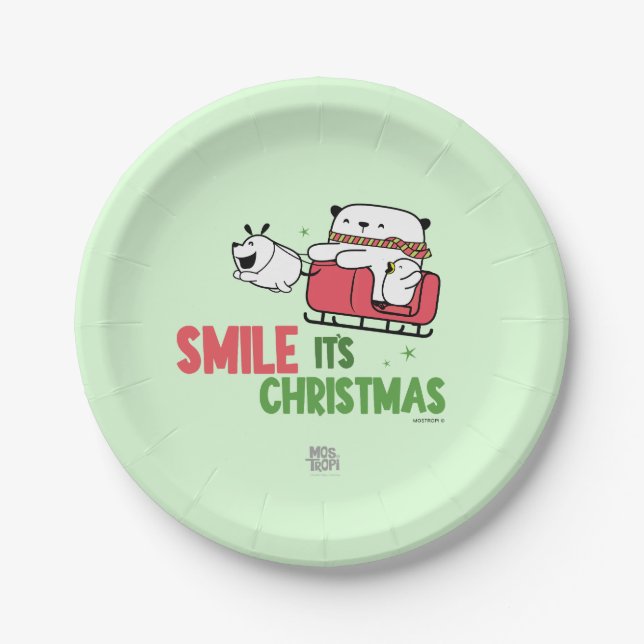 | Smile, it's Christmas Paper Plate (Front)