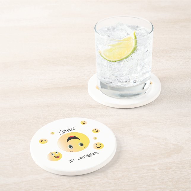 Smile it's contagious coaster (Side)